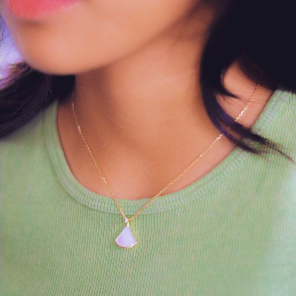 Fan’s Dream Diamond Necklace 18K Solid Gold